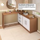 Ver imagem 4 de Cômoda com Penteadeira com 3 Gavetas e 2 Portas American Marrom/Freijó com Branco