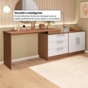 Ver imagem 5 de Cômoda com Penteadeira com 3 Gavetas e 2 Portas American Marrom/Freijó com Branco
