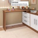 Ver imagem 6 de Cômoda com Penteadeira com 3 Gavetas e 2 Portas American Marrom/Freijó com Branco