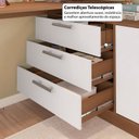Ver mais imagens de Cômoda com Penteadeira com 3 Gavetas e 2 Portas American Marrom/Freijó com Branco