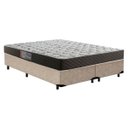 Ver imagem 1 de Cama Box Queen Colchão Mola Ensacada Acolchões + Box Suede 70x158x198 - Bege