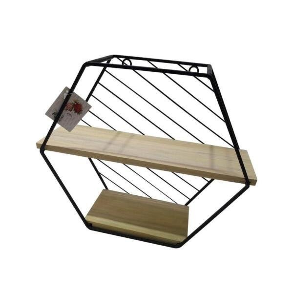 Prateleira 32,2x11x27cm Natural com Armação Preta ST55870 Ndi - 1
