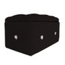 Mini Baú Porta Jóia Suede Botão Cristal Madri Preto Dimazza Móveis Mini Baú Madri - 3