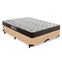 Ver imagem 1 de Cama Box Queen Colchão Mola Bonnel Acolchões + Box Sintético 64x158x198 - Bege