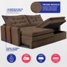 Sofá Baú sem Caixa Retrátil 2,00m Softgel Petit Boucle Marrom Cama Inbox - 3