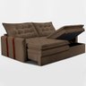 Sofá Baú sem Caixa Retrátil 2,00m Softgel Petit Boucle Marrom Cama Inbox - 8