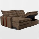 Ver mais imagens de Sofá Baú sem Caixa Retrátil 2,00m Softgel Petit Boucle Marrom Cama Inbox