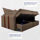 Ver imagem 6 de Sofá Baú sem Caixa Retrátil 2,00m Softgel Petit Boucle Marrom Cama Inbox