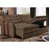 Sofá Baú sem Caixa Retrátil 2,00m Softgel Petit Boucle Marrom Cama Inbox - 1