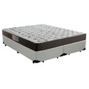 Ver imagem 1 de Cama Box Queen Colchão Mola Bonnel Acolchões + Box Sintético 68x158x198 - Branco
