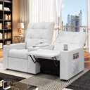 Ver imagem 2 de Poltrona do Papai Reclinável Cinema 2 Lugares Manual Baú Usb Haifa F05 Facto Branco - Lyam Decor