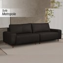 Ver imagem 2 de Sofá Decorativo Sala de Estar Metropole 4 Lugares 260cm Bipartido Couro Capuccino - Mozzelar
