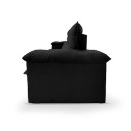 Sofá Retrátil/Reclinável Verona 2,30M Suede Velut Preto com Molas No Assento - King House - 6