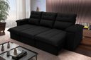 Ver imagem 1 de Sofá Retrátil/reclinável Verona 2,30m Suede Velut Preto com Molas no Assento - King House
