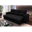 Ver imagem 2 de Sofá Retrátil/reclinável Verona 2,30m Suede Velut Preto com Molas no Assento - King House