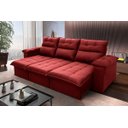 Ver imagem 2 de Sofá Retrátil/Reclinável Verona 2,30M Suede Velut Vermelho com Molas No Assento - King House