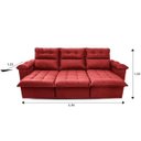 Ver imagem 4 de Sofá Retrátil/Reclinável Verona 2,30M Suede Velut Vermelho com Molas No Assento - King House