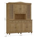Ver imagem 3 de Cristaleira Madeira Maciça 8 Portas 169 Cm 8963 Freijo Milani Store