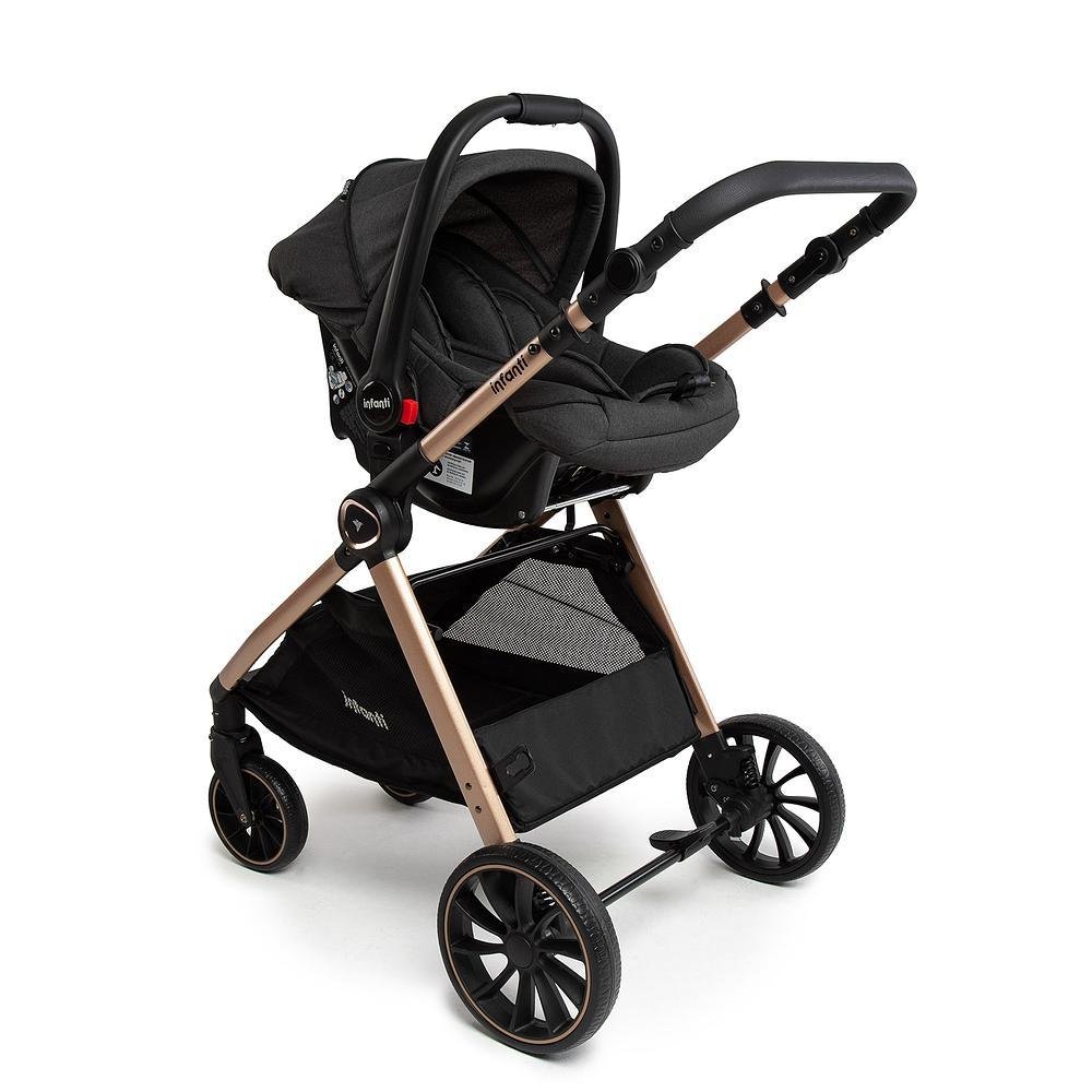 Carrinho com Bebê Conforto Travel System Romanzo Duo Preto Bronze - Infanti - 4