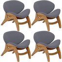 Ver imagem 1 de Kit 4 Poltronas Decorativa Orgânica Sala Living Kadosh L02 Suede Cinza