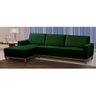 Sofá 3 Lugares 2,10m Living com Chaise Esquerdo Lavinia Linho Verde Adonai Estofados - 1