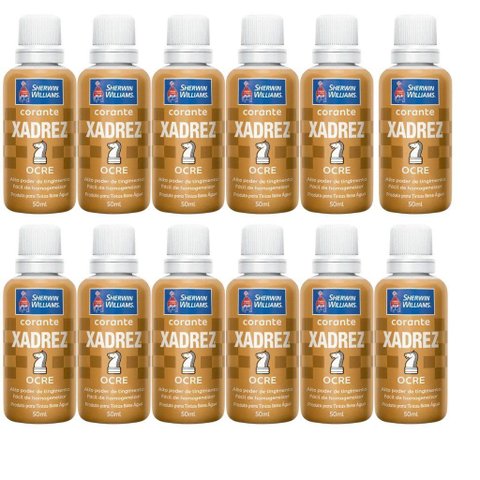 Corante Líquido Xadrez Sherwin Williams 50ml 12 Peças Ocre