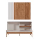 Ver imagem 2 de Rack Painel com Friso Wood 1,20m Tvs 42'' Prateleiras e Porta de Correr– Design Moderno - Perola