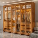 Ver imagem 2 de Guarda Roupas Casal 6 Portas 6 Gavetas Reflecta com LED 100% MDF Sulivan
