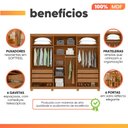 Ver mais imagens de Guarda Roupas Casal 6 Portas 6 Gavetas Reflecta com LED 100% MDF Sulivan