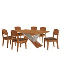 Ver imagem 2 de Mesa de Jantar Yasmin 180 Tampo Mdf Laminado Canto Copo e 6 Cadeiras Copper