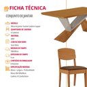 Ver imagem 7 de Mesa de Jantar Yasmin 180 Tampo Mdf Laminado Canto Copo e 6 Cadeiras Copper