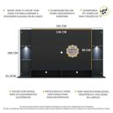 Ver imagem 4 de Painel com Suporte Tv até 60 Polegadas e 2 Leds Prateleiras de Vidro Vegas Multimóveis Preto