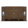 Painel com Suporte TV até 60 Polegadas e 2 LEDs Prateleiras de Vidro Vegas Multimóveis Madeirado - 7