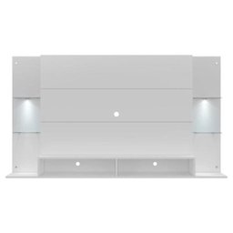 Painel com Suporte Tv até 60 Polegadas e 2 Leds Prateleiras de Vidro Vegas Multimóveis Branco - 7 Painel com Suporte Tv até 60 Polegadas e 2 Leds Prateleiras de Vidro Vegas Multimóveis Branco - 7