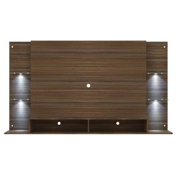 Painel com Suporte TV até 60 Polegadas e 4 LEDs Prateleiras de Vidro Vegas Multimóveis Madeirado - 7