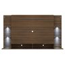 Painel com Suporte TV até 60 Polegadas e 4 LEDs Prateleiras de Vidro Vegas Multimóveis Madeirado - 7