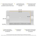 Ver imagem 4 de Painel Tv 65 Polegadas com 2 Leds e Prateleiras de Vidro Vegas Premium Multimóveis Branco