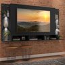 Painel TV 65 Polegadas com 4 LEDs e Prateleiras de Vidro Vegas Premium Multimóveis Preto - 2
