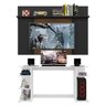 Mesa Gamer com Painel TV 55 Polegadas e Prateleira Guilda Plus Multimóveis Branco/Preto/Madeirado - 5