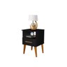 Mesa de Cabeceira Pérola Preto 1 Gaveta – Romar Móveis - 1