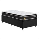 Ver imagem 3 de Cama Box Baú Solteiro Couro Preto + Colchão Life D33 Pillow Top 61x88x188cm Preto - e-Shop Casa