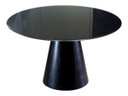 Ver imagem 1 de Mesa de Jantar Cone 70cm Laqueada + Vidro 4mm - Preto
