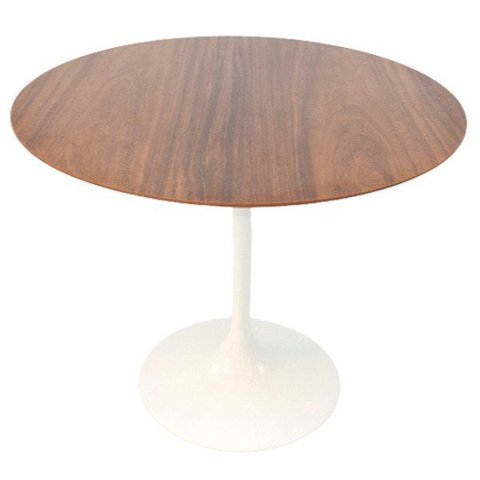 Mesa de Jantar Tulipa Saarinen Redonda 140cm - Imbuia - Branco