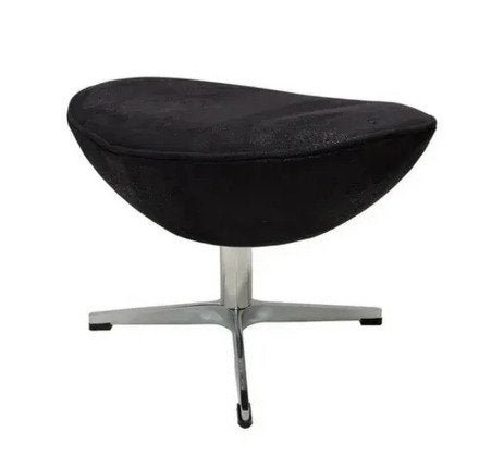 Puff Egg em Tecido Suede - Preto - 1