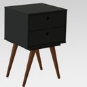 Ver imagem 3 de Mesa de Cabeceira 2 Gavetas Retrô 50 Preto