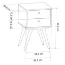 Ver imagem 4 de Mesa de Cabeceira 2 Gavetas Retrô 50 Preto