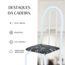 Ver mais imagens de Kit 6 Cadeiras Tubular 96x36x41 cm Iris B Branco/Preto Floral