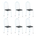 Ver imagem 1 de Kit 6 Cadeiras Tubular 96x36x41 cm Iris B Branco/Preto Floral