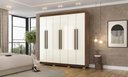 Ver imagem 1 de Roupeiro Elegance 6 Portas e 2 Gavetas Internas - Cor Imbuia Champanhe - Vila Rica