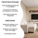 Ver imagem 2 de Conjunto Sala Painel Suspenso Tv 70" Concept + Sofá Orgânico Charlie 3 Lugares Linho - Off-white